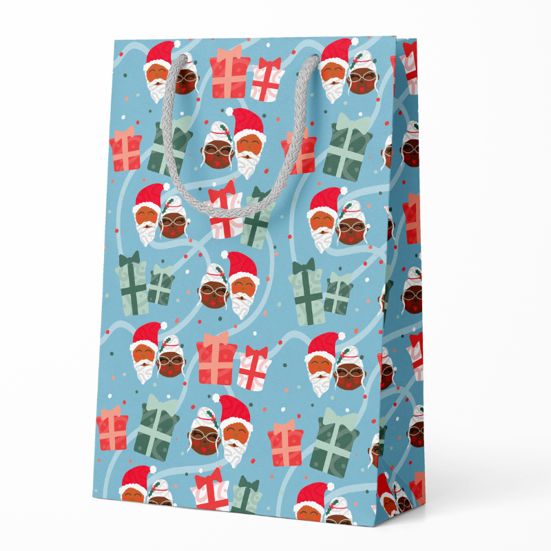 Mr. & Mrs. Claus Gift Bag + Tissue Paper